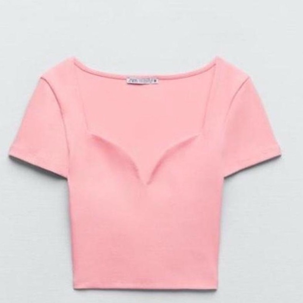 Zara Pink Blouse Short Sleeve